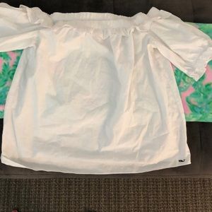 Off the shoulder vineyard vines blouse